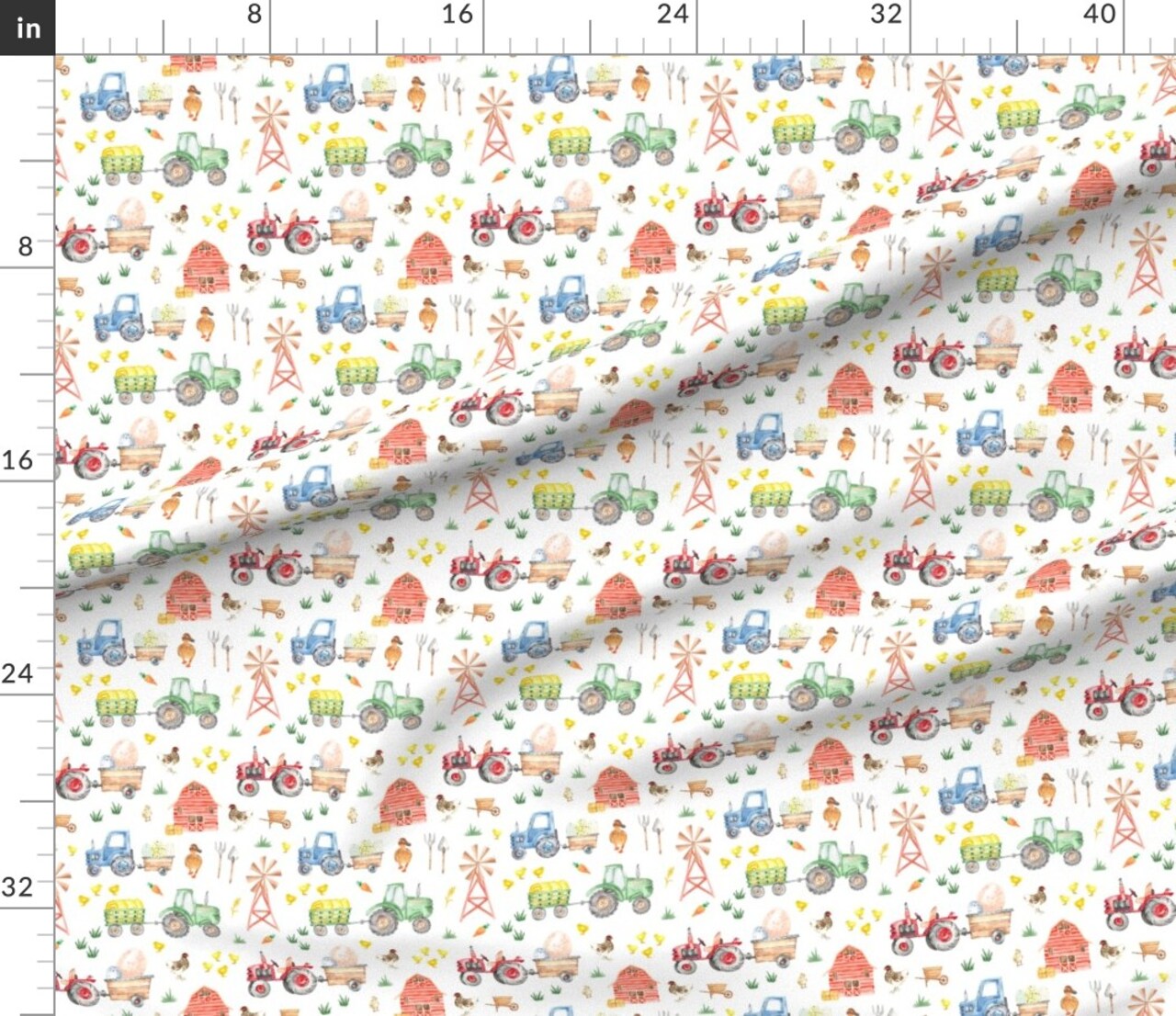 Spring Farm Duck Easter Gender Neutral Custom Printed Fabric by Spoonflower Various Fabrics by the Yard or Fat Quarter